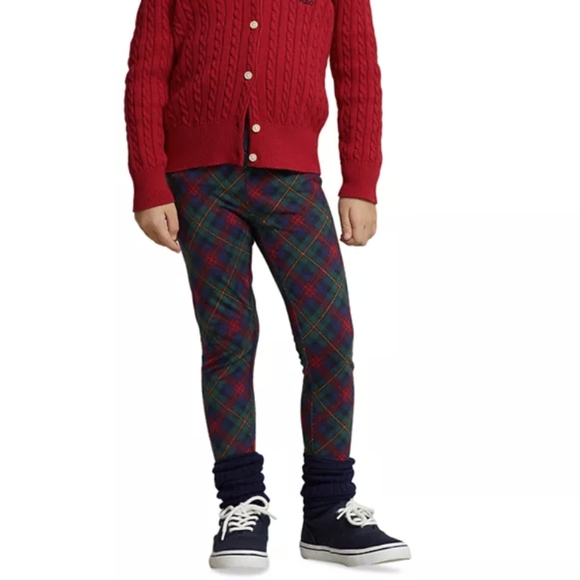 NWT Polo Ralph Lauren Stretchy Plaid leggings 12-14years - Picture 1 of 5